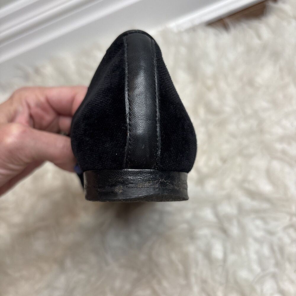 Jon Josef Black Velvet Gatsby Shield Emblem Leather Loafers Flats Shoes Size 7.5 - Picture 16 of 16